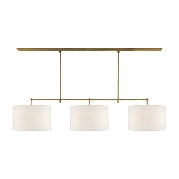 Large Pendant Light with Linear Design - Brass, Metal