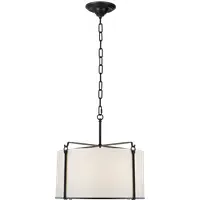 Large Pendant Light with Paper Shade - Black, Metal