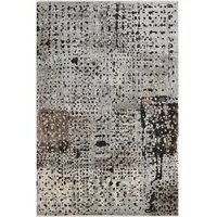 Large Persian Style Rug - Charcoal, Low Pile