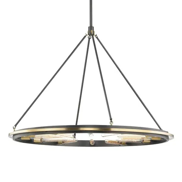 Large Ring Chandelier - Black, Metal image