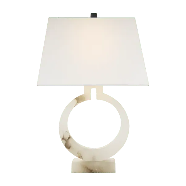 Large Ring Table Lamp - Alabaster, Paper Shade