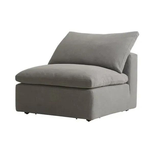 Large Sectional Sofa with Chaise - Grey, Velvet image