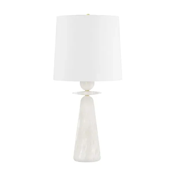 Large Statuesque Table Lamp - White, Metal image
