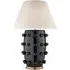 Large Table Lamp with Bobbles - Black, Linen