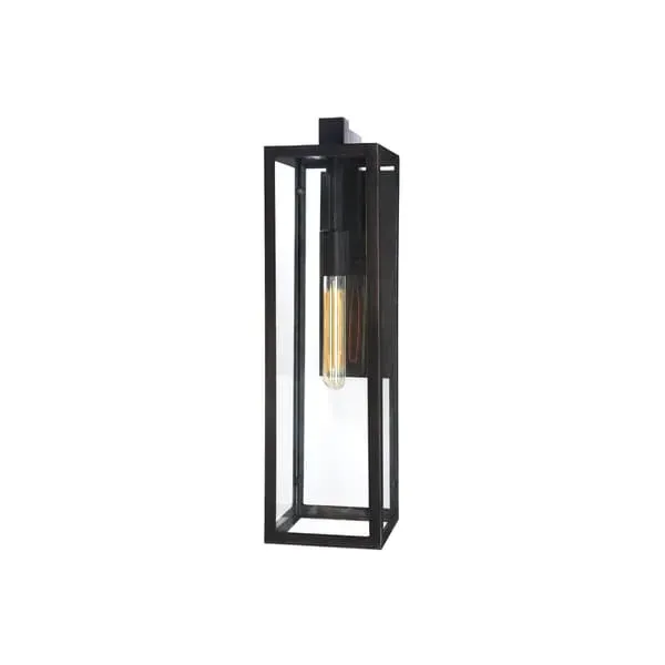 Large Wall Light Lantern - Iron, Glass