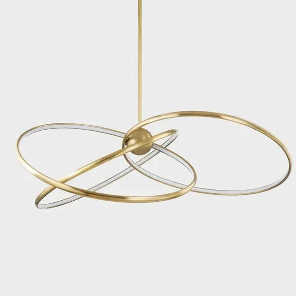 LED Ring Pendant Light - Brass, Metal