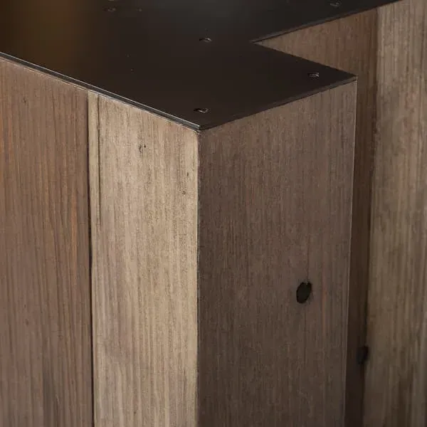 Letter I Side Table - Weathered Wood
