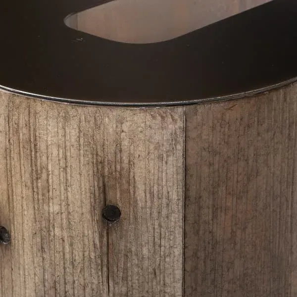 Letter U Side Table - Weathered Wood