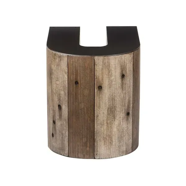 Letter U Side Table - Weathered Wood