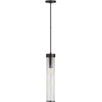 Liaison Pendant Light with Crackled Glass - Bronze
