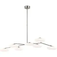 Linear Chandelier with Glass Shades - Nickel