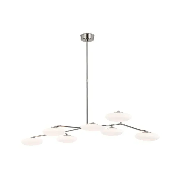 Linear Chandelier with Glass Shades - Nickel image