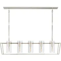 Linear Pendant Light - Polished Nickel, Glass