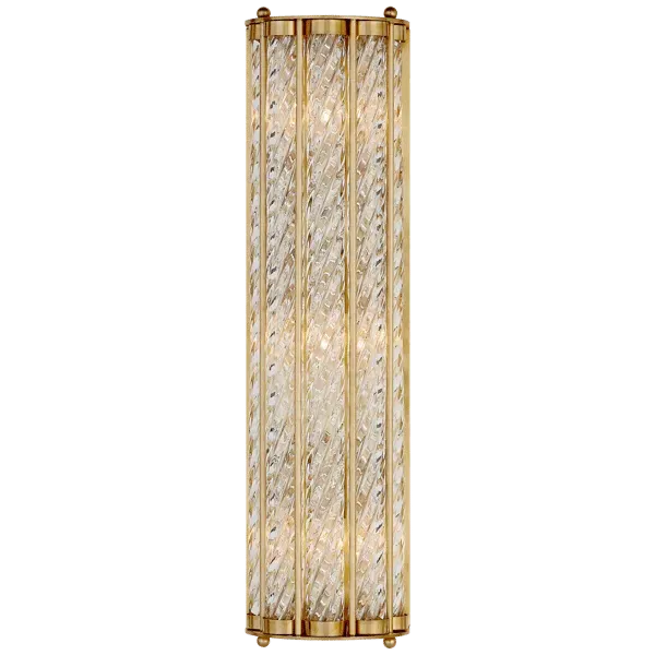Linear Wall Light with Crystals - Brass image