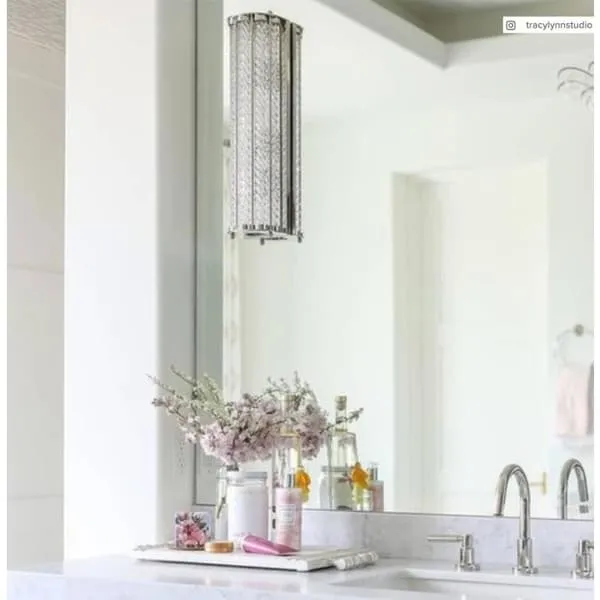 Linear Wall Light with Crystals - Nickel