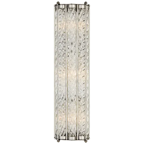 Linear Wall Light with Crystals - Nickel