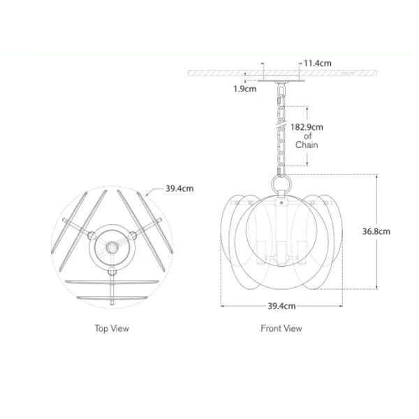 Loire Chandelier - Polished Nickel, Glass
