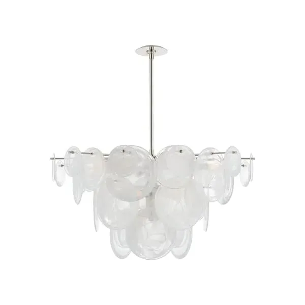 Loire Chandelier - Polished Nickel, Glass
