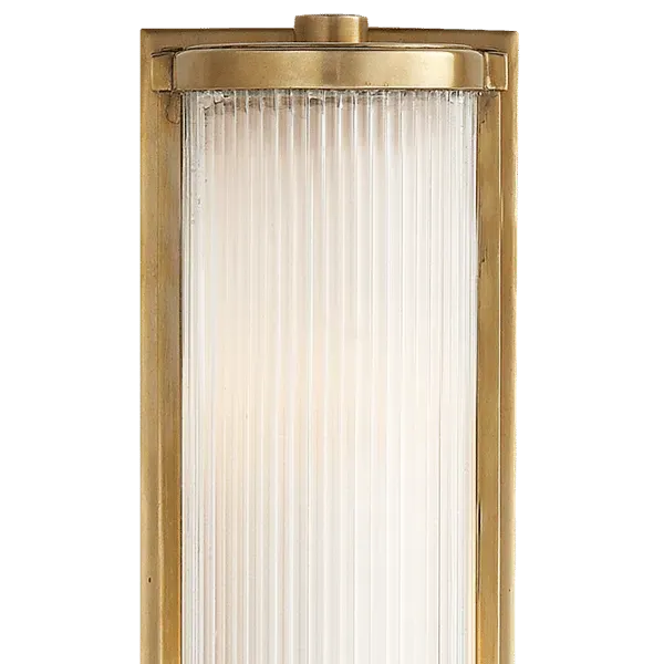 Long Wall Light with Glass Liner - Brass, Glass