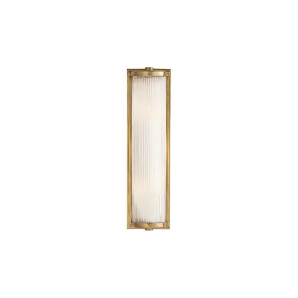 Long Wall Light with Glass Liner - Brass, Glass image