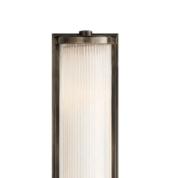 Long Wall Light with Glass Shade - Bronze