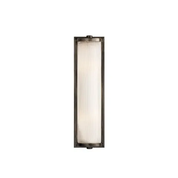 Long Wall Light with Glass Shade - Bronze