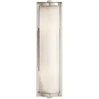 Long Wall Light with Glass Shade - Nickel