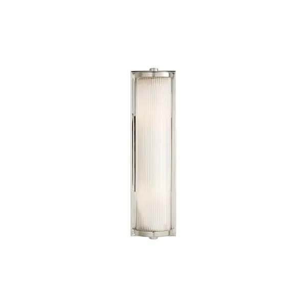 Long Wall Light with Glass Shade - Nickel