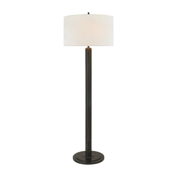 Longacre Floor Lamp with Grooved Stand - Bronze, Metal