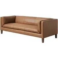 Low-Height Sofa with Square Lines - Bronze, Leather