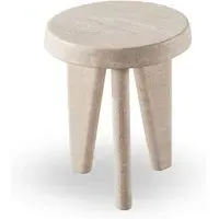 Lucca Round Side Table Tripod Design - Natural, Stone
