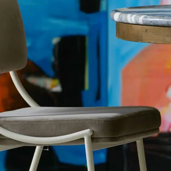 Luna Dining Chair - Light Neutral, Velvet