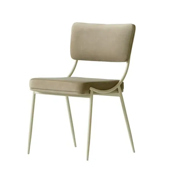 Luna Dining Chair - Light Neutral, Velvet image