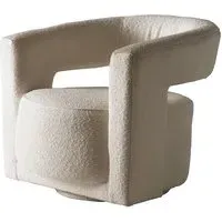Madison Swivel Chair - Ivory, Boucle