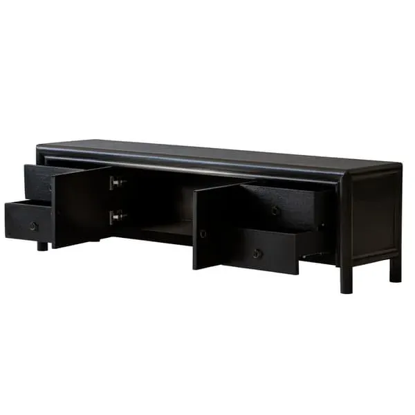 Media Unit with Storage - Black, Lacquer