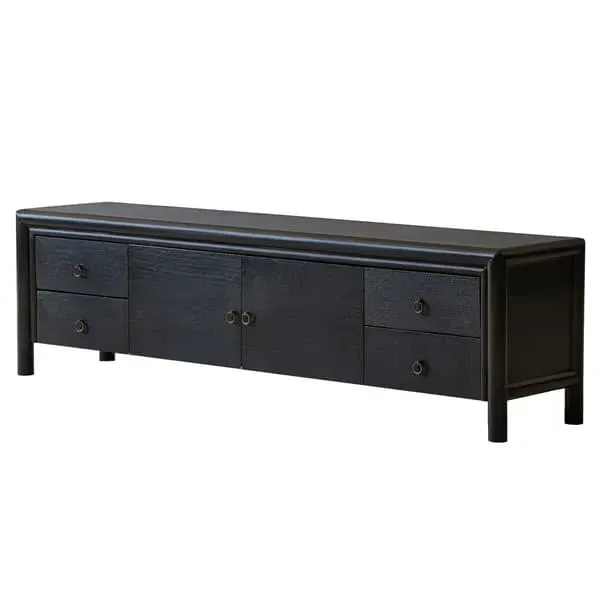 Media Unit with Storage - Black, Lacquer image