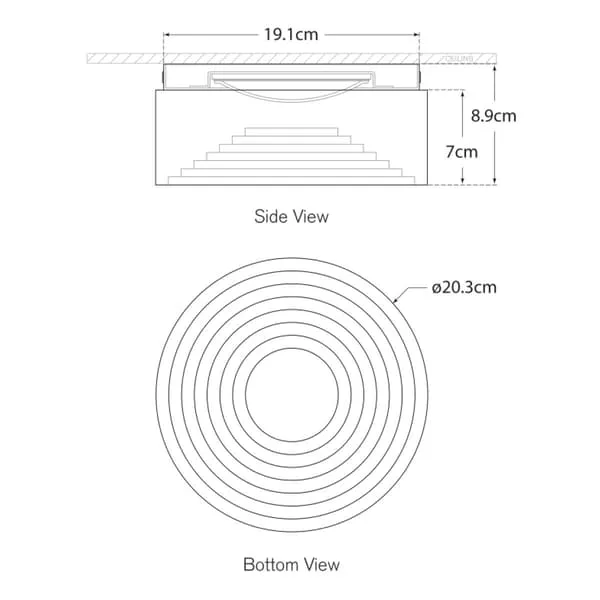 Medium Ceiling Light Flush Mount - Nickel, Metal