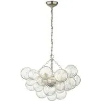 Medium Chandelier - Burnished Silver Leaf, Glass