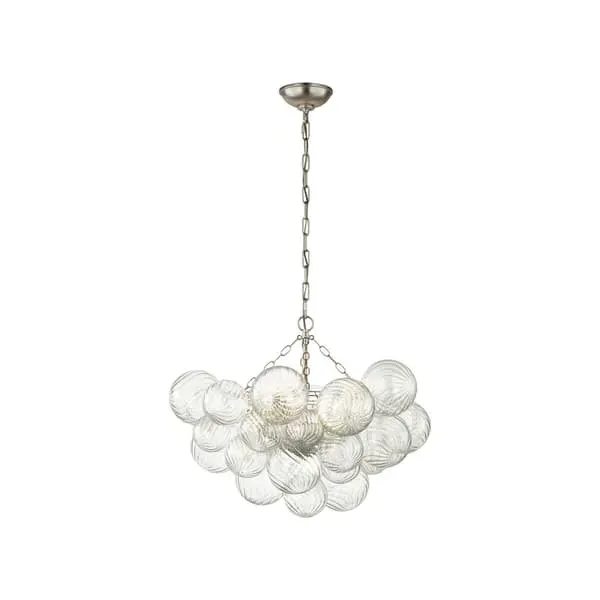 Medium Chandelier - Burnished Silver Leaf, Glass image