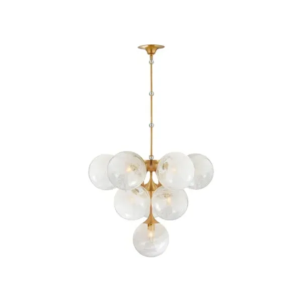 Medium Chandelier with Curved Arms - Brass, Metal image