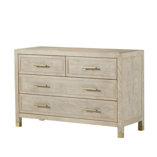 Medium Chest with Shelf and Brass Handle - Natural, Ash Wood image