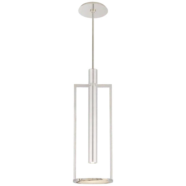 Medium Disc Pendant Light - Polished Nickel, Alabaster