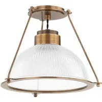 Medium Flush Mount Ceiling Light - Brass, Glass