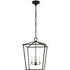 Medium Lantern Pendant with Faux Candle - Iron, Metal