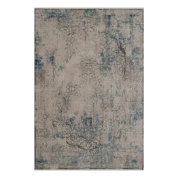 Medium Persian Medallion Rug - Grey Blue, Low Pile