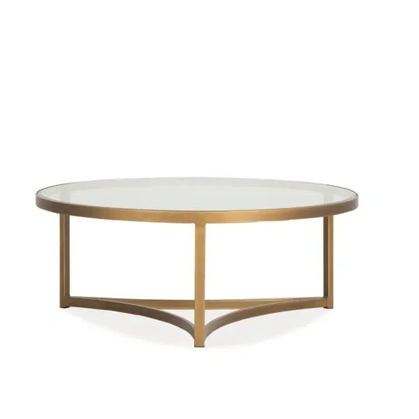Medium Round Coffee Table - Brass, Glass image