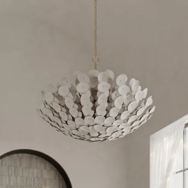 Medium Sculptural Chandelier - Gold, Natural Shell