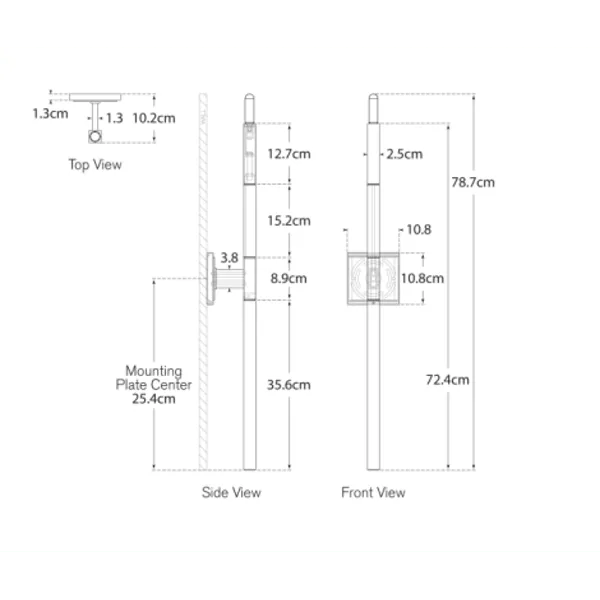 Medium Wall Light with Crystal Stem - Nickel
