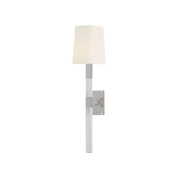Medium Wall Light with Crystal Stem - Nickel