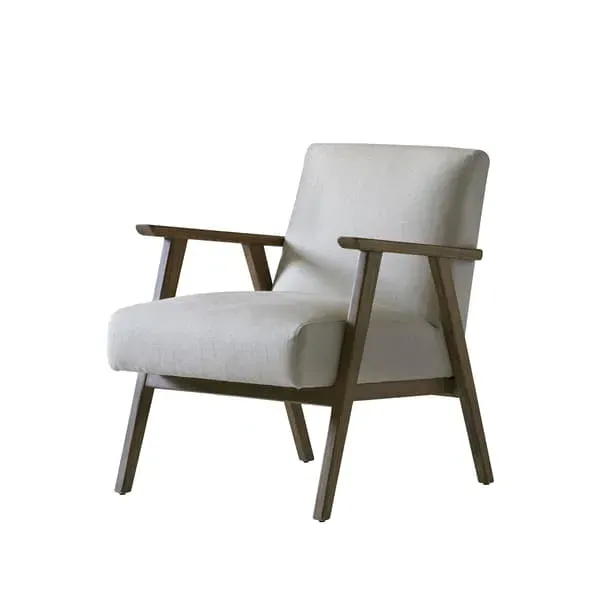 Mid-Century Armchair with Angled Legs - Ash Wood image